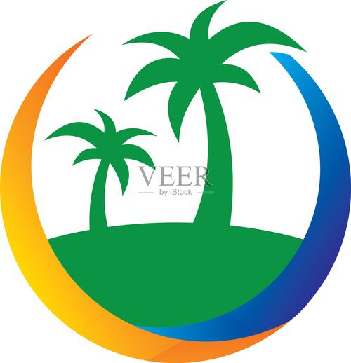 島棕櫚樹旅游業務設計元素圖片